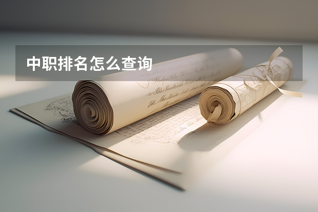 中职排名怎么查询