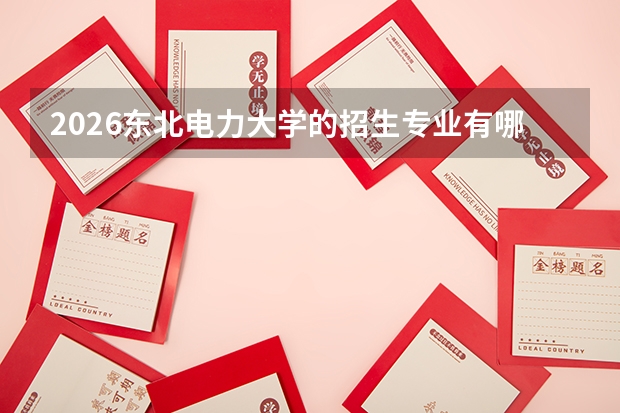 2026东北电力大学的招生专业有哪些，优势专业
