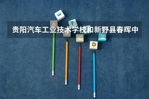 贵阳汽车工业技术学校和新野县春晖中等职业学校哪个好